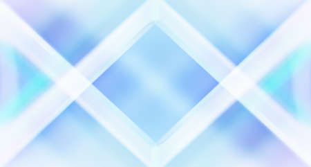 Neon glow reflection. Geometric abstract background. LED radiance frame. Defocused tranquil blue...