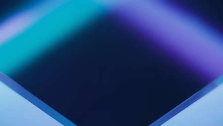 Neon light frame. Glowing background for text. Futuristic flare. Defocused blue purple green color...