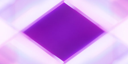 Neon light frame. Glow background . Geometric figure. Defocused fluorescent velvet violet purple...