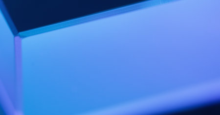 Neon glow frame. Futuristic abstract background. LED light flare. Defocused fluorescent blue color...