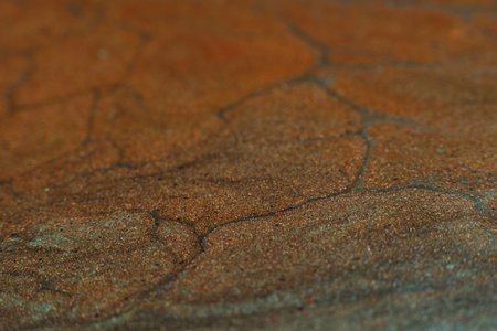 Abstract painting. Acrylic magic. Creative art. Cracked brown soil effect