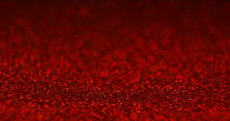 Bokeh sparks. Product showcase background. Blur firework circles. Defocused neon red orange color...