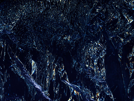 Creased film texture. Light flare noise. Distressed overlay. Blue orange white color glow dust...