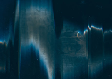 Grunge overlay. Aged film. Used texture. Blue orange color glow stains dust scratches noise on dark...