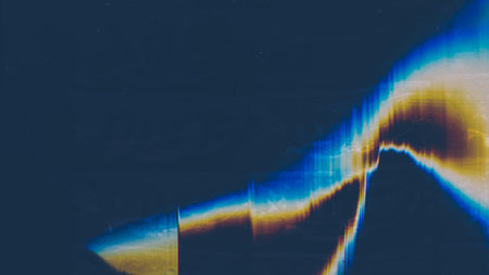 Distressed film. Aged overlay. Weathered texture. Blue orange color light flare stains dust...