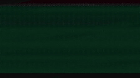 Analog glitch static noise. Signal interference. Green black color VHS grain texture stripes dark abstract illustration background with free space.の写真素材