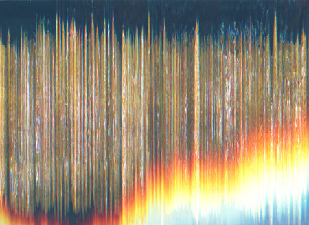 Color distortion. Analog glitch texture. Static noise. Orange blue white rainbow frequency artifacts...