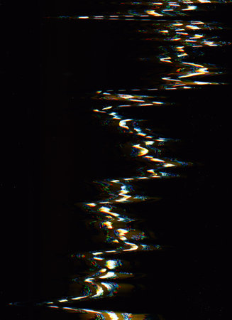 Glitch noise overlay. Distressed texture. Aged film defect. Blue orange color pixel vibration...