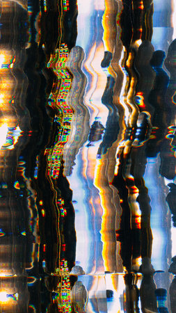 Vibration noise. Glitch texture. Interference design. Colorful background with gradient white yellow...