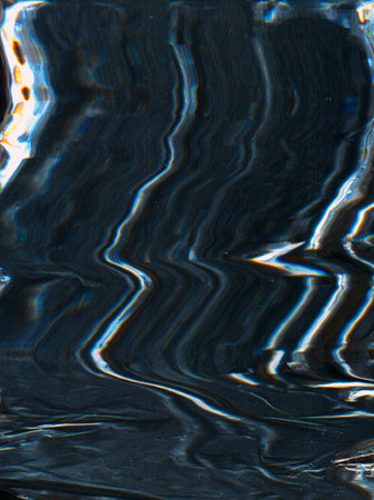 Static noise texture. Glitch overlay. Analog distortion. Blue orange white color fuzzy artifacts on...