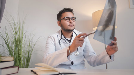 Doctor appointment man stethoscope lung x-rayの写真素材