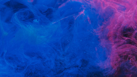 Glitter mist texture color smoke blue pink inkの写真素材