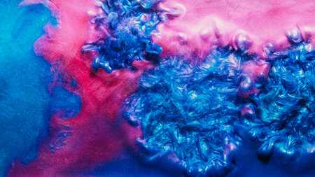 Paint splash ink water drop pink blue glitter mist