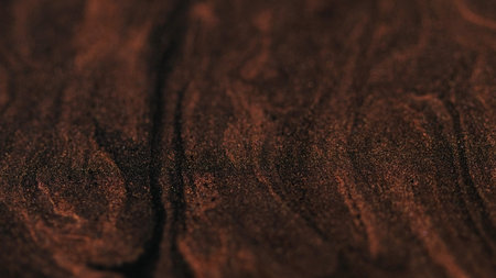 Sparkling wave. Paint flow. Blur bronze brown black color shimmering brilliant particles texture...
