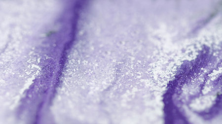 Glitter liquid texture. Sparkling draw wave. Blur lilac white color shiny purple particles ink water cascade flow abstract art background.の写真素材