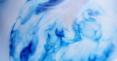 Multicolored marble. Blue fluid. Dissolution contrasting sparkling dye ink on light opaque enamel....