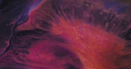 Mist vortex. Blurred marble texture. Defocused purple color glowing steam texture ink paint splash...