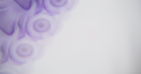 Foggy texture. Defocused smoke effect. Defocused blinking purple white color bright circle on white...