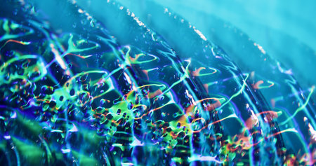 Blurred shine. Dazzle texture. Sparkling particles lens flare on blue color light modern abstract...
