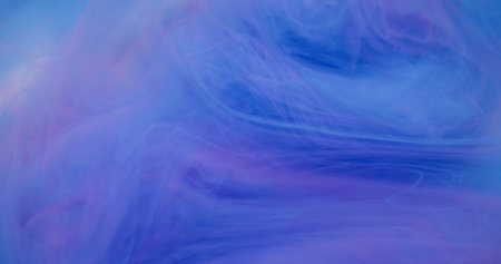 Ethereal vapor. Flow art. Defocused blue pink color mix liquid ink texture in water fluid spreading on abstract creative background.の写真素材