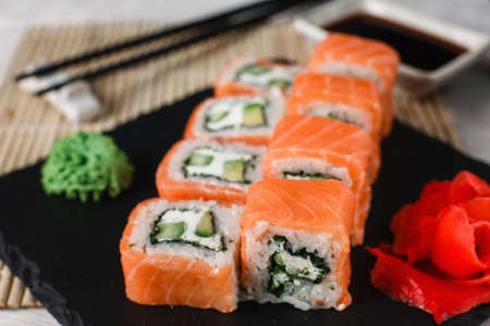 Sushi Roll Japanese Food Cuisine Philadelphia Seafood National Conceptの写真素材