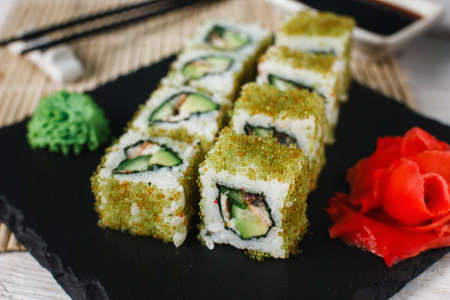 Sushi Japanese Food Rolls Seafood National Maki Restaurant Conceptの写真素材