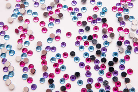 Rhinestone fashion background. Sewing decor, shiny beads, abstract holiday backdrop conceptの写真素材