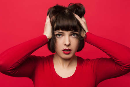 Women problems. All lost for young girl. Confusion in youth life, troubles conceptの写真素材