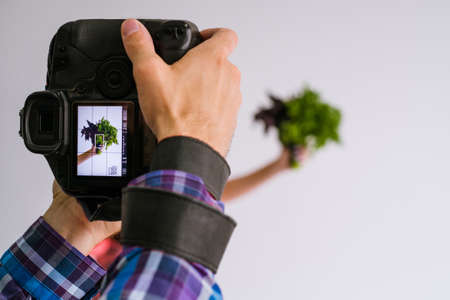 mobile food photography advertisment photo commerce technology conceptの写真素材