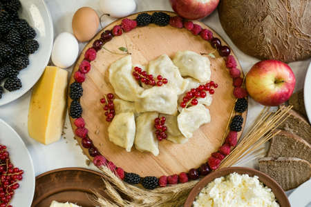 Serving culinary calcium kitchen countryside handmade farming food eco backgroundの写真素材