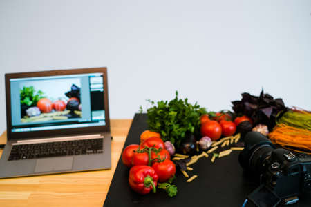 food photography advertisment laptop photo e-commerce conceptの写真素材