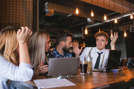 teamwork brainstorming ideas. creativity work process conceptの写真素材