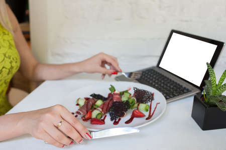 advertisement e-commerce food blogger restaurant meal conceptの写真素材