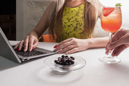 healthy eating. organic drinks. restaurant serving conceptの写真素材