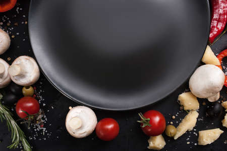 food photography. organic vegetable assortment spices mix background. healthy vegetarian lifestyle conceptの写真素材