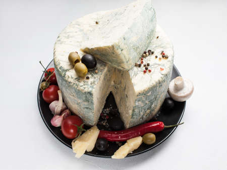 food photography art. gourmet blue cheese vegetables assortment mix conceptの写真素材