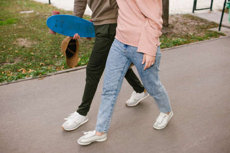 young couple love doing sports together. Healthy fit lifestyle concept
