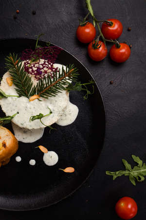 pate restaurant delicious breakfast concept. food creativity. ready made meal.の写真素材