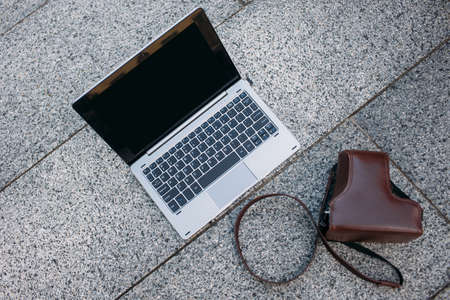 laptop computer internet technology online education studying conceptの写真素材