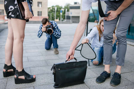 backstage photography outdoor photoshoot hobby lifestyle conceptの写真素材