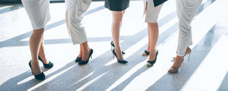 wardrobe of successful business woman. fashion trends. formal clothing and shoes.の写真素材