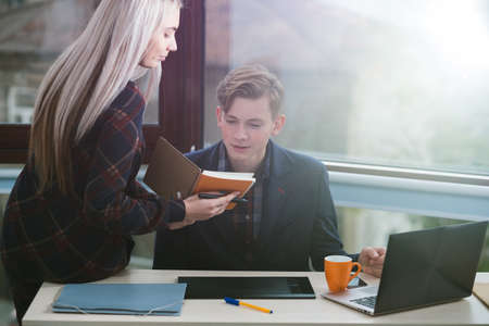 Assistant manager. Business working routine. Teamwork communication secretary assistance conceptの写真素材