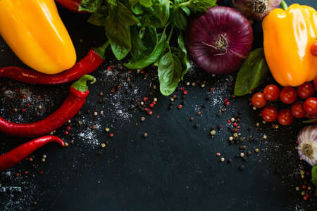 Fresh vegetable background. Organic eco farming. Proper nutrition healthy eating concept
