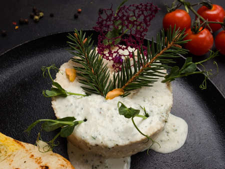 pate restaurant delicious breakfast concept. food creativity. ready made meal.の写真素材