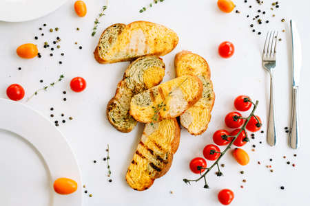 restaurant delicious grilled toastsの写真素材