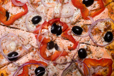 food photography art. pizza background. free space concept. traditional italian foodの写真素材