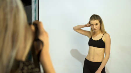 backstage fashion photography. model work hobby profession art conceptの写真素材