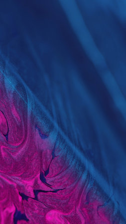 Ink background fluid mix glitter blue pink liquidの写真素材