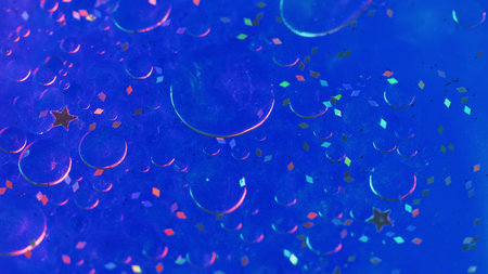 Shimmering fluid background ink bubbles air blueの写真素材