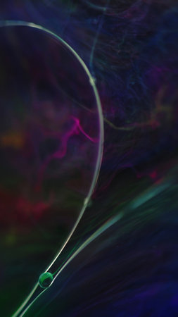 Neon mist paint water bubble oil ink drop mix darkの写真素材